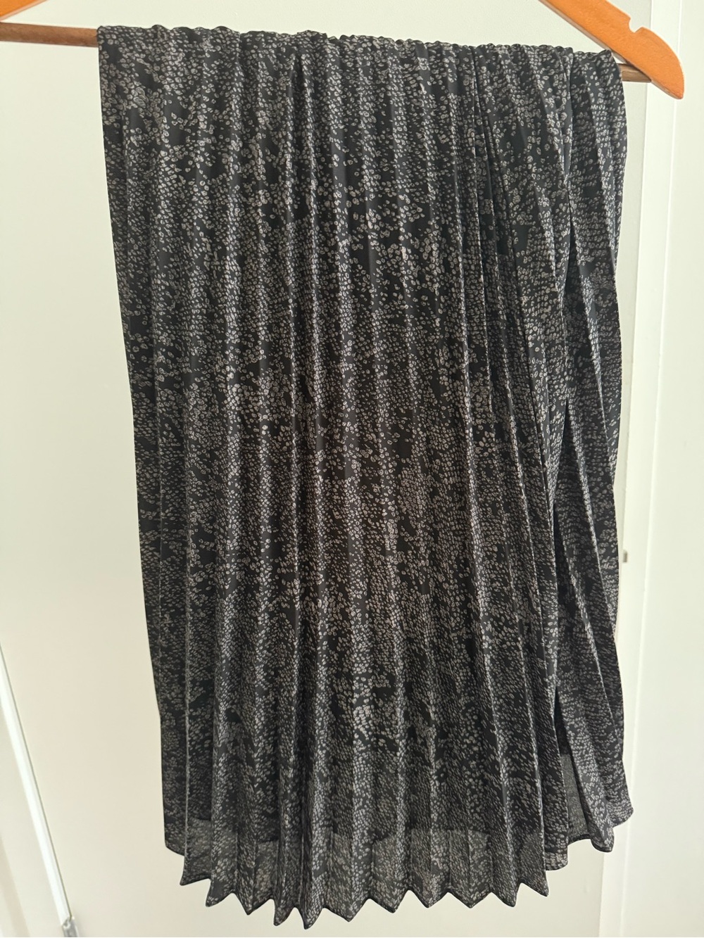 Rails Black & Gray Pleated Midi Skirt